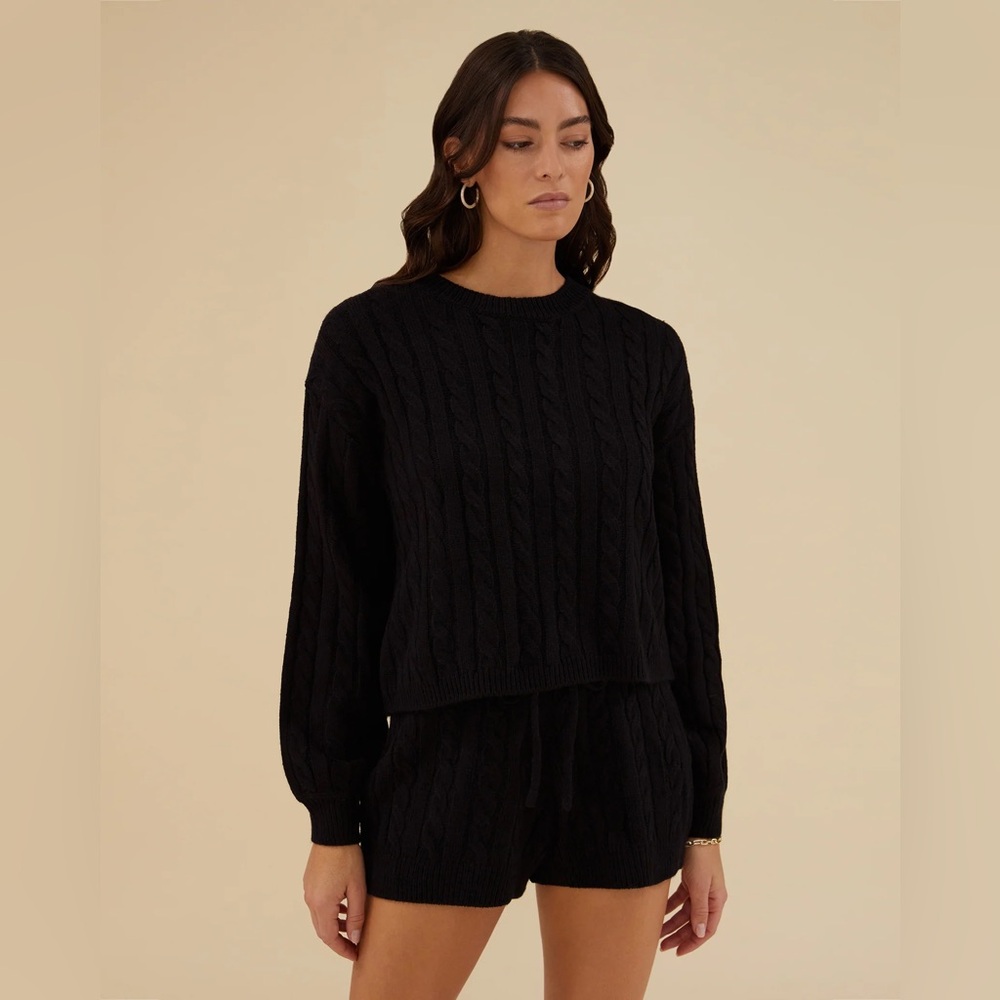 NWT Rachel Parcell Boxy Cable Crew Sweater Small